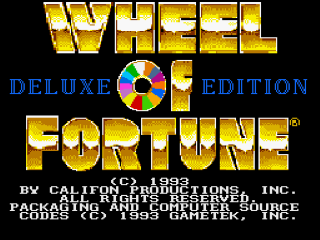 Wheel of Fortune Deluxe Edition title screen for Super Nintendo